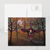 Lieve Herfst Vampier en Zwarte Kat Briefkaart (Voorkant / Achterkant)
