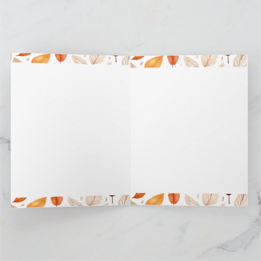 Lieve herfstschrikkelaar met pompoen en bladeren kaart (Binnen)