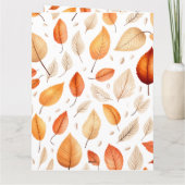 Lieve herfstschrikkeldraad met pompoen en bladeren kaart (Achterkant)