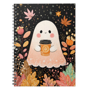 Lieve herfstspook met pompoenkoffie – knus herfstg notitieboek
