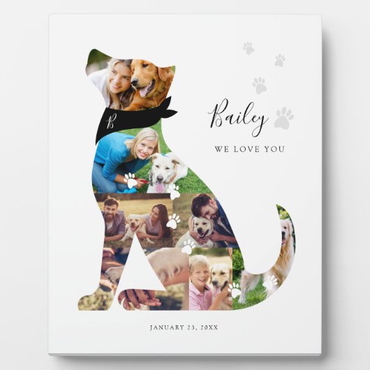 Lieve herinnering hond foto collage huisdier herin fotoplaat (Voorkant)