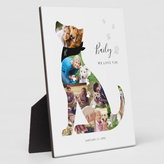 Lieve herinnering hond foto collage huisdier herin fotoplaat (Zijkant)