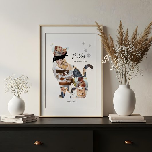 Lieve Herinnering Kat Foto Collage Huisdier Herden Canvas Afdruk