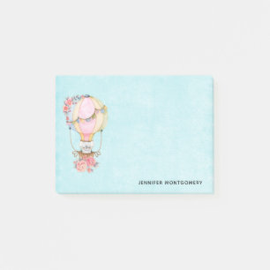 Lieve heteluchtballon met beer waterverf post-it® notes