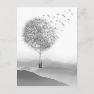 Lieve heteluchtballon Paardenbloemzaden waaien Briefkaart