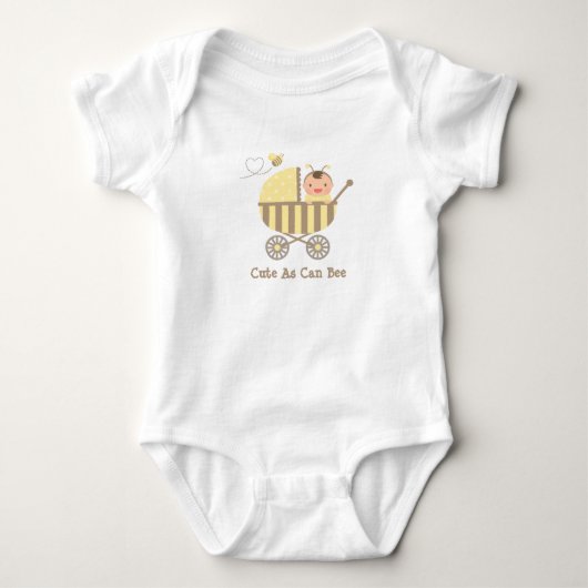 Lieve hommelbaby in kinderwagen grap romper (Voorkant)