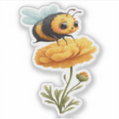 Lieve Hommels op Bloemsticker Sticker (Voorkant)