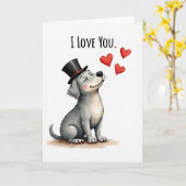 Lieve Hond Ik Hou Van Jou Kaart (Gele Bloem)