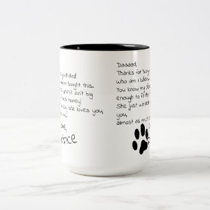 Lieve Hond Papa Mam Huisdier Naam Koffie Mok