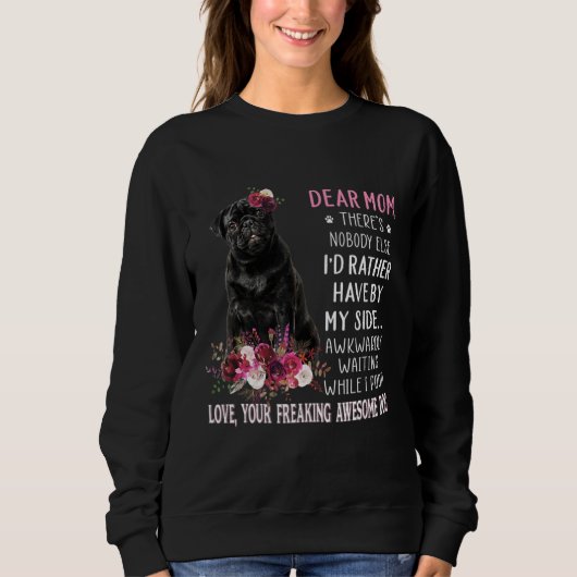 Lieve Hond Pug Mam Happy Moederdag Trui (Voorkant)