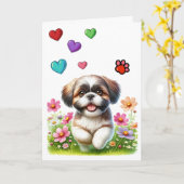 Lieve Honden Liefde - Kijk erin . Kaart (Gele Bloem)