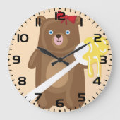 Lieve Honingbeer met Lepel En Rode Strik  Grote Klok (Voorkant)