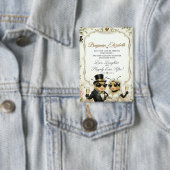 Lieve honingbijen, elegante bloemachtige bruiloft button (Insitu)