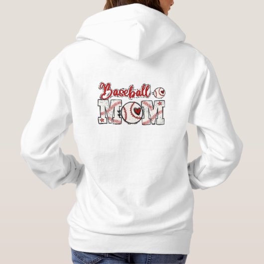 Lieve honkbalmoeder gepersonaliseerd hoodie (Achterkant)