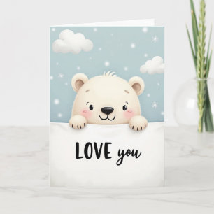 Lieve Ijsbeer Houd Van Jou Sneeuwkaart Kaart