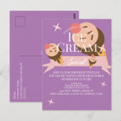 Lieve Ijsjes Sociale Flyer Uitnodiging Paars (Voorkant / Achterkant)