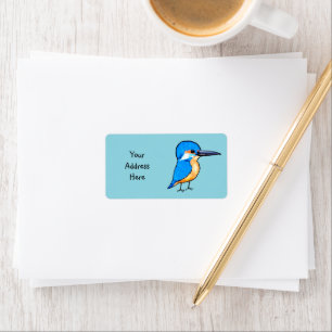 Lieve ijsvogel vogel (retouradres) etiket