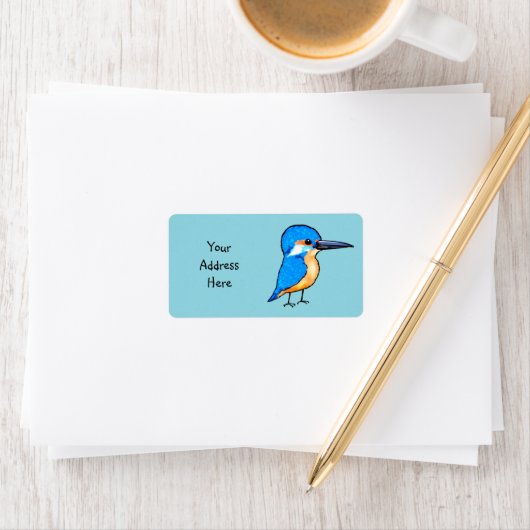 Lieve ijsvogel vogel (retouradres) etiket (Insitu)