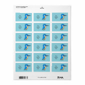 Lieve ijsvogel vogel (retouradres) etiket (Full Sheet)
