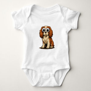 Lieve illustratie van een puppy met grote ogen romper