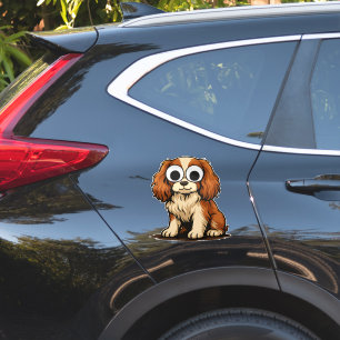 Lieve illustratie van een puppy met grote ogen sticker