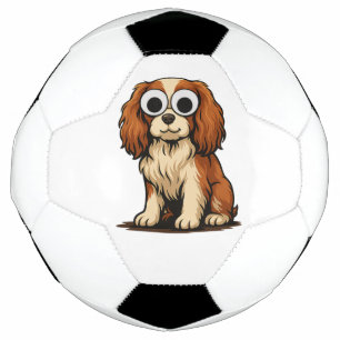 Lieve illustratie van een puppy met grote ogen voetbal