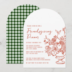 Lieve informeel Friendsgiving dinerfeestje Kaart