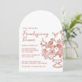 Lieve, informeel Friendsgiving-dinerfeestje Kaart (Staand voorkant)