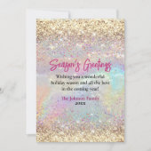 Lieve iriserende kerst- en nieuwjaarsgroet in goud kaart (Voorkant)