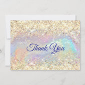 Lieve iriserende nepgoud glinster Kerstmis Bedankkaart (Voorkant)