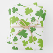 Lieve Irish Clovers Green en White Inpakpapier Vel (In situ)