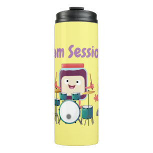 Lieve jamsessie cartoon muzikant humor thermosbeker