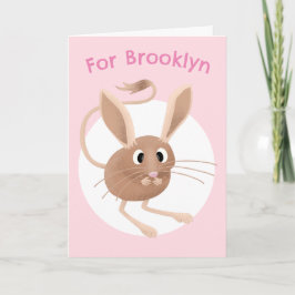Lieve jerboa cartoon verjaardag gepersonaliseerd kaart