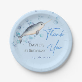 Lieve jongen Narwhal belakt 1 september Papieren Bordje