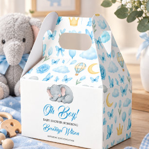 Lieve Jongens Olifant Watercolor Baby Shower Bedankdoosjes