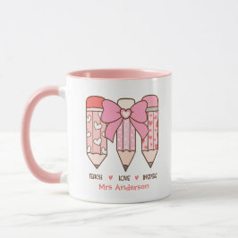Lieve juf Valentijnspotlood aangepast Mok