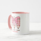 Lieve juf Valentijnspotlood aangepast Mok (Voorkant links)