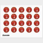 Lieve Kabouter Dennenspaander Sleebells Kerstmis Ronde Sticker (Vel)