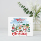 Lieve Kabouter die Kerstmis Viert Feestdagenkaart (Staand voorkant)