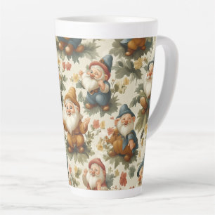 Lieve kabouter en bloemen ontwerp latte mok