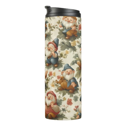 Lieve kabouter en bloemen ontwerp thermosbeker (Geroteerd rechts)