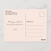 Lieve kabouter, herfstbladeren en pompoenen briefkaart (Achterkant)