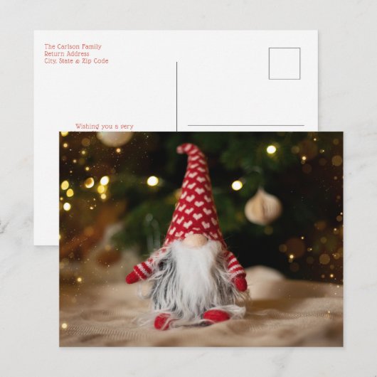 Lieve Kabouter Kerstmis Feestdagenkaart (Voorkant / Achterkant)