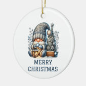 Lieve Kabouter Kerstmis Keramisch Ornament (Links)