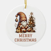 Lieve Kabouter Kerstmis Keramisch Ornament (Voorkant)
