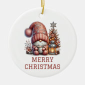 Lieve Kabouter Kerstmis Keramisch Ornament (Voorkant)