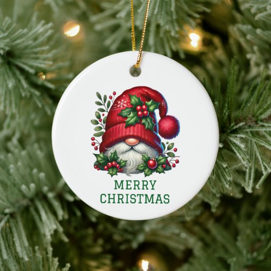 Lieve Kabouter Kerstmis Keramisch Ornament (Boom)