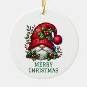 Lieve Kabouter Kerstmis Keramisch Ornament (Voorkant)