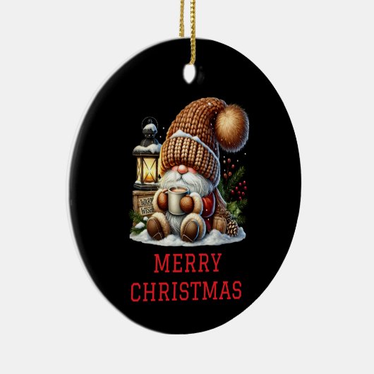 Lieve Kabouter Kerstmis Keramisch Ornament (Rechts)