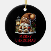 Lieve Kabouter Kerstmis Keramisch Ornament (Voorkant)